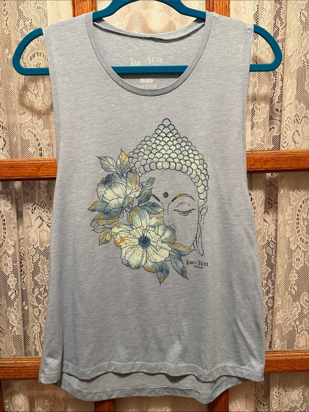 Blue Buddha Floral Graphic Tank Top